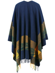 Autumn Winter Cashmere Knitted Cape Cloak Shawl