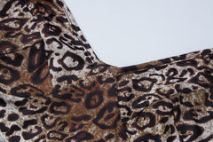 Leopard Print Printed Low Cut V Neck Backless Bodysuit