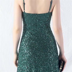 Elegant V-Neck A line Sequined Formal Dress