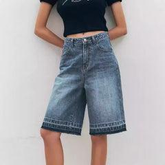 Retro Loose High Waist Casual Denim Shorts