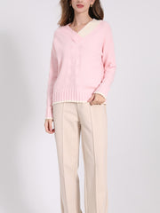 Pink Classic Loose Soft Glutinous Pullover