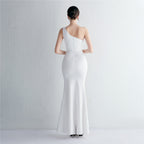 REVCHIC LUXE Elegant One-Shoulder Beaded Fishtail Gown