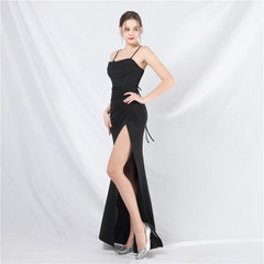 Elegant Boning Corset Vest Split Camisole Evening Dress