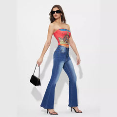 Women Casual High Elastic Denim Jeans