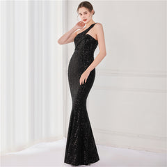 Elegant Sequin Sleeveless Long Formal Dress