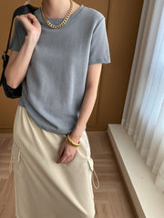 Cozy Series Basic Slimming Shoulder T Shirt