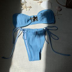 Women Drawstring Banded Bikini