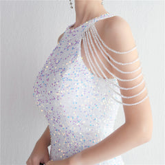 Elegant Micro Glass Beaded Sequined Evening Dress