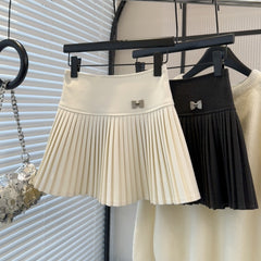 Women High Waist Pleated Short Skirt