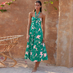 Summer Sexy Halter Dress Bohemian Printed Maxi Dress