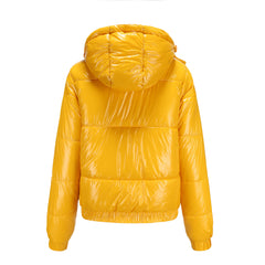 Hooded Long Sleeve Glossy Cotton Padded Jacket