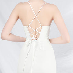 Elegant Boning Corset Vest Split Camisole Evening Dress