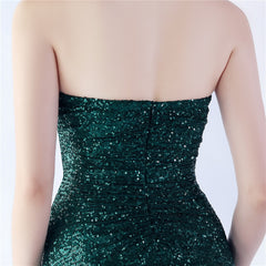 Elegant Retro Tube Top Sequin Evening Dress