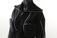 Autumn Winter Casual Large Collared Varsity Jacket