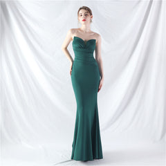 Elegant Off Shoulder Tube Top Satin Evening Dress