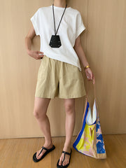 Double Pocket Cotton Loose Straight Casual Shorts