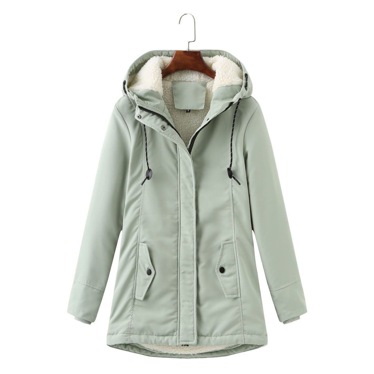 Hooded Wool Warm Cotton-Padded Coat