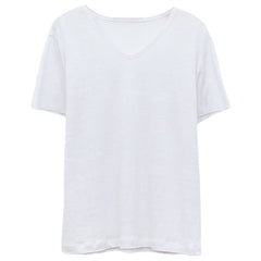 Short Sleeved Cotton Linen Loose T shirt Top