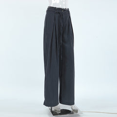 High Waist Striped Loose Drooping Casual Pants