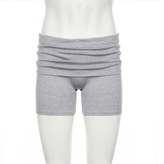 Street Solid Color Basic Knitted Shorts