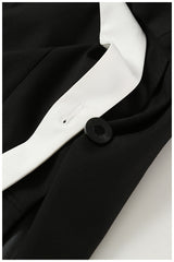 Oversize Black White Stitching Loose Thick Thread Blazer