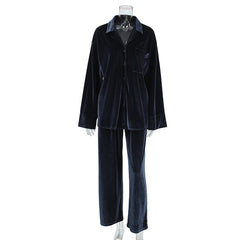 Loose Long Sleeved Casual Cardigan Pajamas