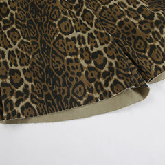 Casual Leopard Print Pure Cotton Straight Loose Shorts