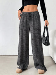 Women Stripe Drawstring Straight Leg Pants