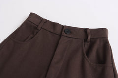 Draping High Waist Loose Woolen Skirt