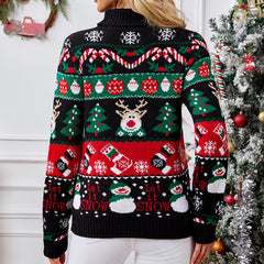 Women Long Sleeved Turtleneck Christmas Sweater