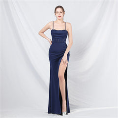 Elegant Boning Beaded Split Evening Dress