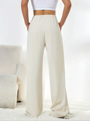 Elegant High Waist Wide Leg Casual Pants