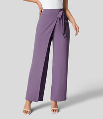 Women Casual Texture Wide Leg Trousers