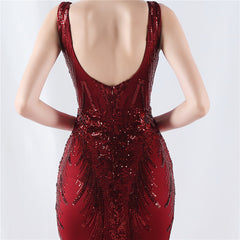 Women Floral Sequin with Cloak Craft Beaded Evening Dress