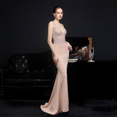 Elegant Lace Diamond Fishtail Evening Dress