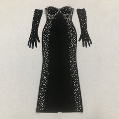 Sexy Pearl Beaded Tube Top Split Formal Dress