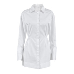 Long Sleeve Polo Collar Shirt Dress