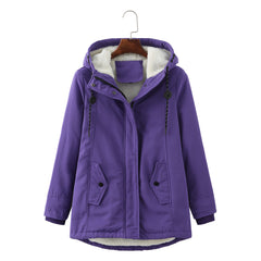 Hooded Lambswool Warm Cotton-Padded Coat