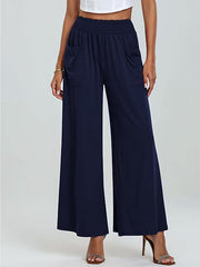 High Waist Loose Casual Trousers with Pockets