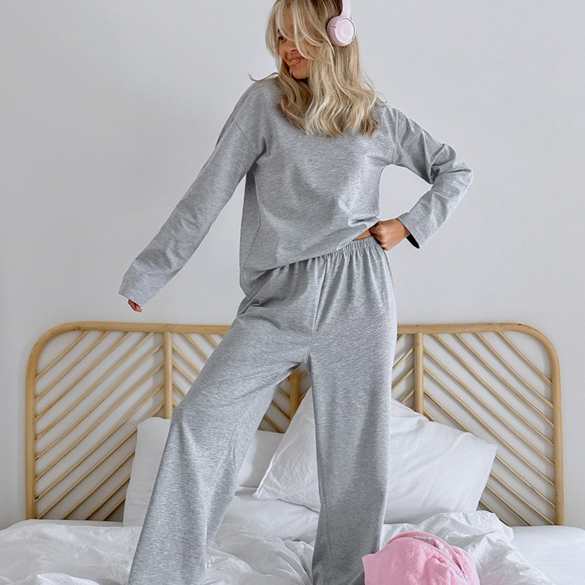 Autumn Casual Loose Long-Sleeved Pajamas Set