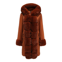 Women Detachable Fur Collar Hooded Warm Cotton Padded Coat