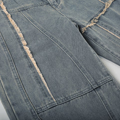 Street Gradient Frayed Washed Loose Jeans