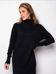 Women Turtleneck Loose Knitting Sweater Dress