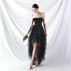 Elegant Feather Floral Sequin Mesh Evening Dress