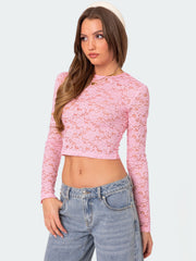 Sexy Lace Short Slim Fit Long Sleeve Top