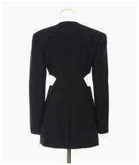 Exquisite Side Waist Baring Slim Fit Cut Jacket