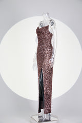 Sequin Sleeveless Split Formal Dress