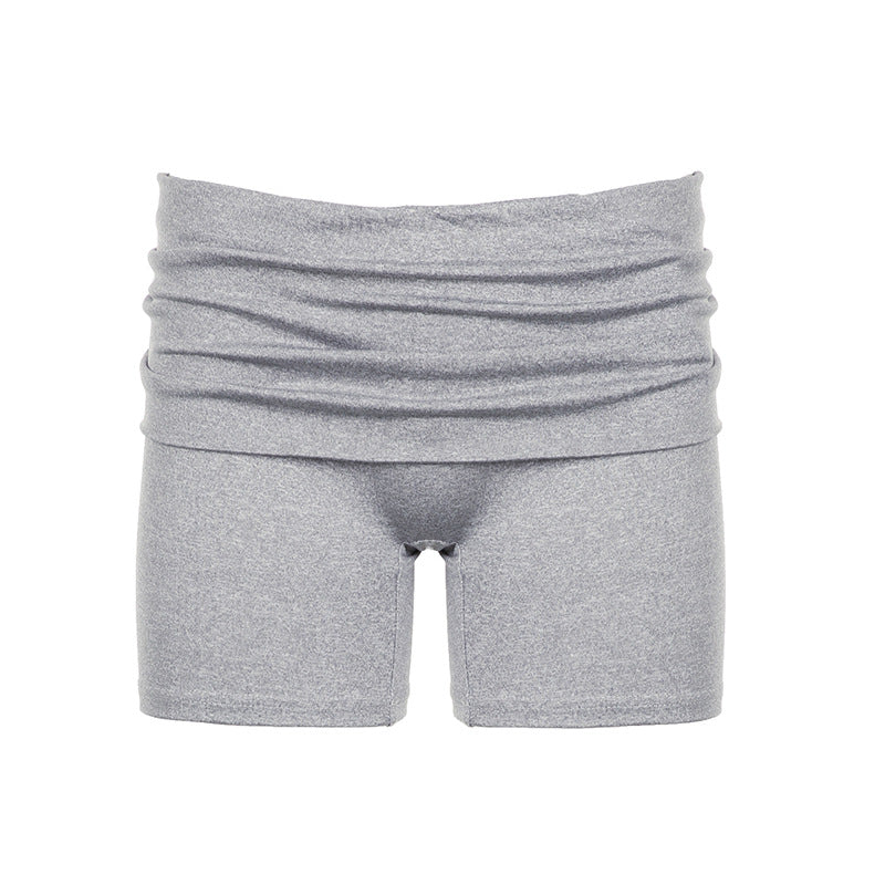 Street Solid Color Basic Knitted Shorts