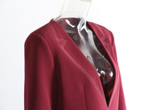 Autumn Red Faux Collar Loose Version Blazer