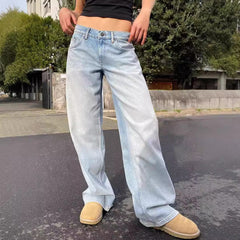 Washed Out Vintage High Waist Denim Jeans